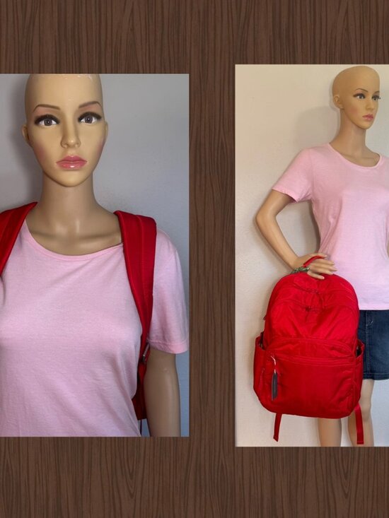 Vea Bradley Large Bancroft Backpack Nylon Goji Berry Red NWT main image 9
